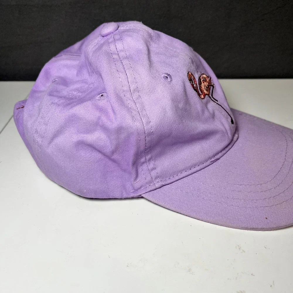 Ron Jon Surf Shop Purple Flamingo Embroidered Baseball Hat Adjustable Cap